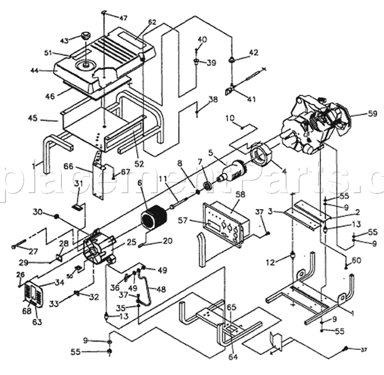 Page B Diagram and Parts List for 9885-2  Briggs and Stratton Generator
